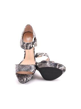 Franco Sarto Zoom Black Python Platform Sandal